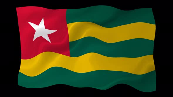 Togo Flag Wavy National Flag Animation