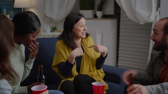 Multicultural Friends Socialising While Hanging Out Late at Night alt