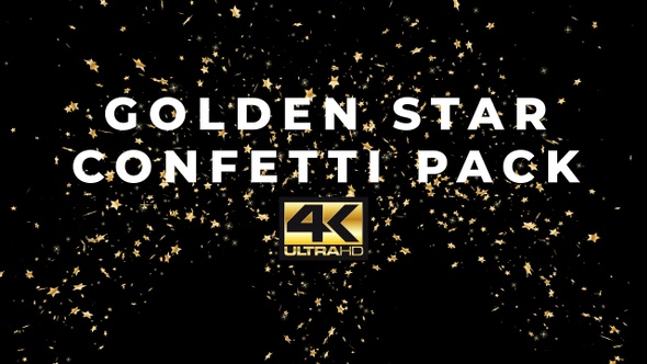 Golden Star Confetti Pack 4K