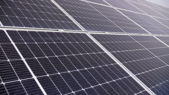 footage of close-up solar panels alt