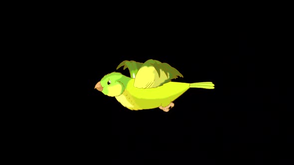 Flying Green canary alpha matte HD