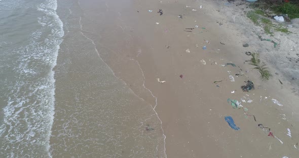 Trash, plastic, garbage, bottle, environmental pollution on the beach