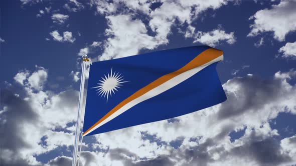 Marshall Islands Flag With Sky 4k alt