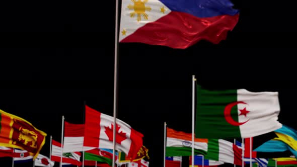 Philippines Flag With World Flags In Alpha Channel