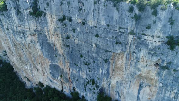 The gorges of the Ardeche in France seen from the sky alt