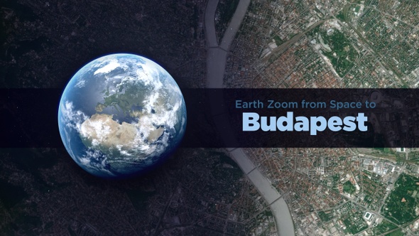 Budapest (Hungary) Earth Zoom to the City from Space