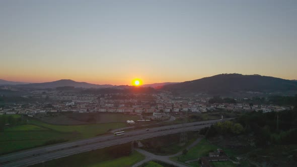 Landscape of Village at sunset alt