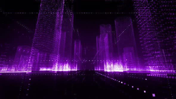 Futuristic City, Smart City Concept, Working Tracking System on City Streets alt