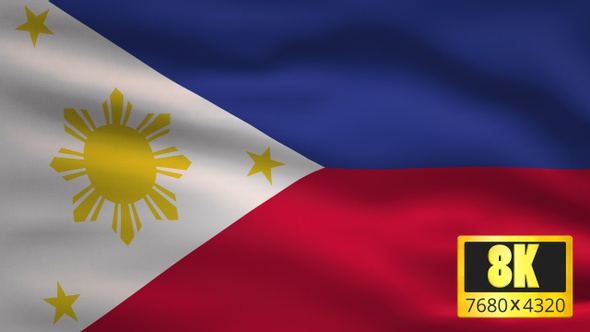 8K Philippines Windy Flag Background alt