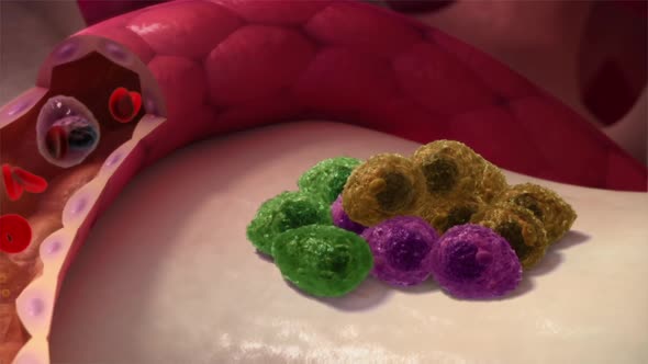 Multiple Myeloma, a type of cancer that consists of white blood cells and its spread alt