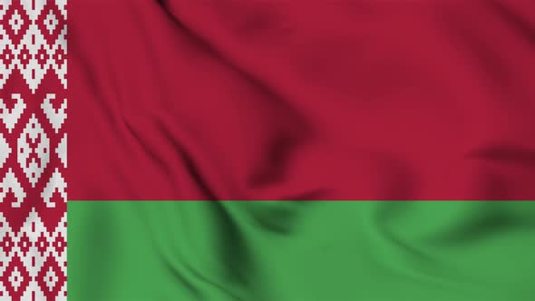 Belarus flag seamless closeup waving animation