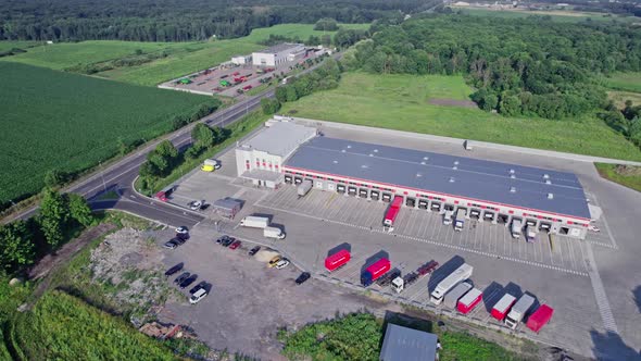 Semi Trucks Loading Cargo Containers alt