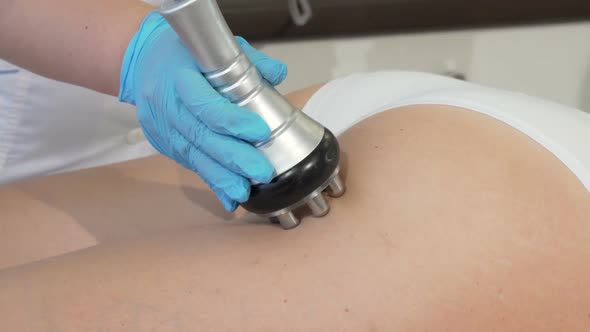 Cropped Shot of a Beautician Doing Rf Lifting Procedure on a Female Client