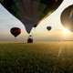 Hot Air Balloons Flying in Sunset Landscape - VideoHive Item for Sale