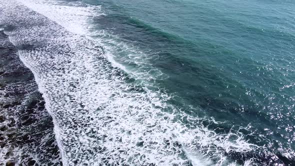 Foamy sea waves