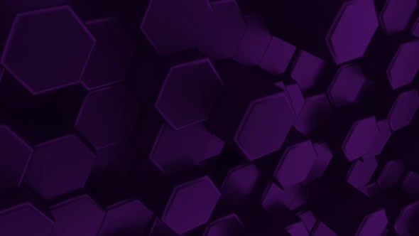 3d Perspective Purple Hexagon Background