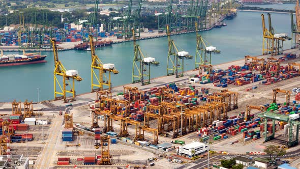 Logistics in Container Port of Singapore Time-lapse alt