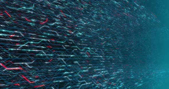 4K seamless loop abstract futuristic electronic circuit board. alt