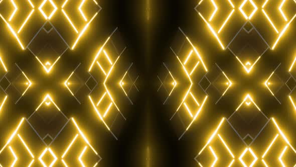 4k Yellow Neon Kaleidoscope Loop Background alt