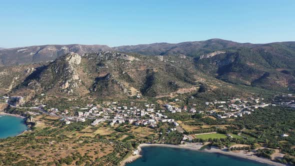 Aerial View of the Sea and Coastline with the Mountains in the Background, Istro, Crete, Greece