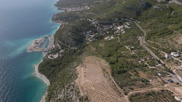 Aerial View of the Sea Coast of Croatia