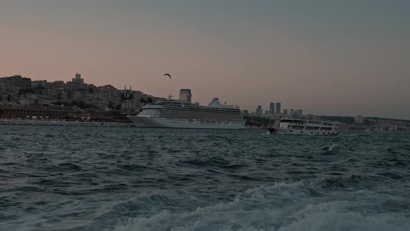 a ship in the Istanbul strait alt