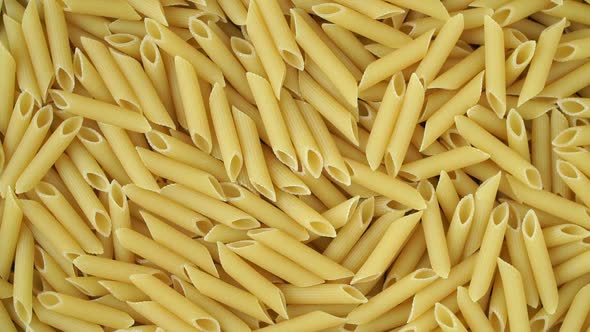 Top View of Raw Fresh Pasta Rotate on Tray