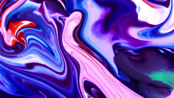 Hypnotizing In Detailed Surface Colorful Paint Spreads 