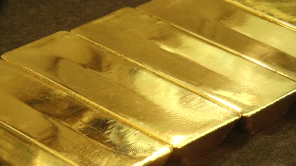 Gold bars glisten with wealth accumulation
