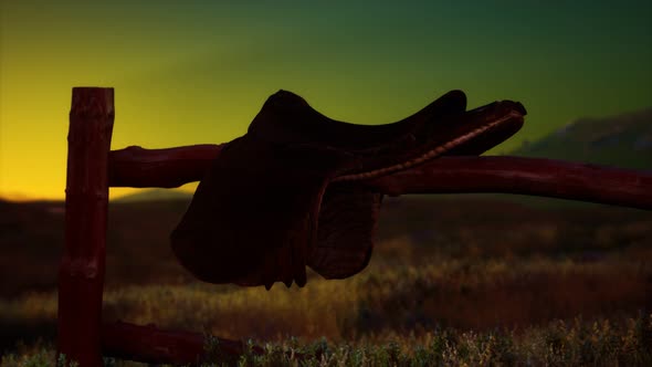 Old Saddle As the Sunset in the Country alt