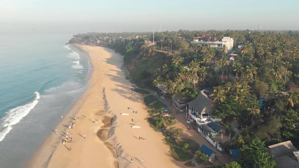 Varkala Beach, calming waves washing on the sand, Kerala, India  alt