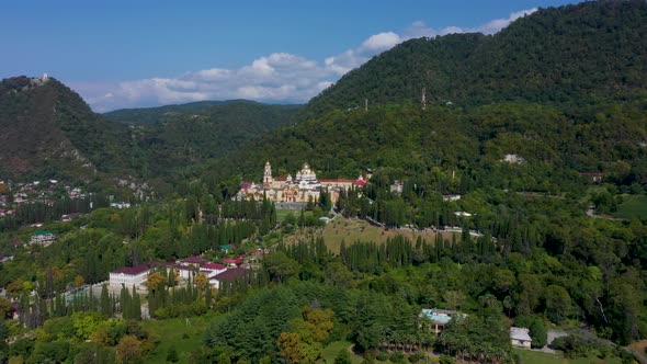 Aerial View of New Athos Novy Afon Monastery in Abkhazia