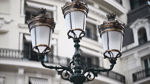 Metallic lanterns in Monte Carlo district, Monaco alt