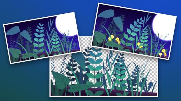 Herbal Bush Under Moonlight Background Pack
