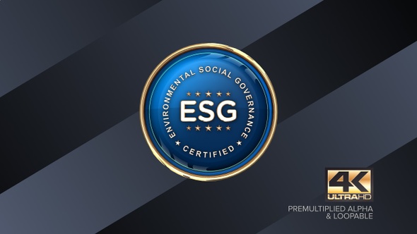 Environmental Social Governance Rotating Sign 4K Looping Design Element alt