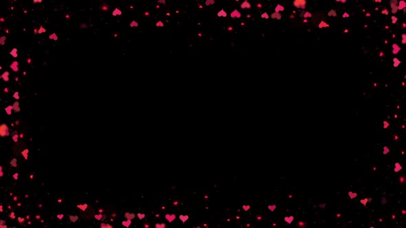 Heart frame for Valentines Day on black