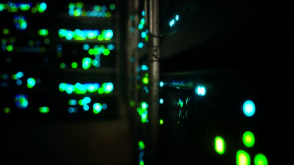 Clean Industrial Interior of a Data Server Room with Servers alt