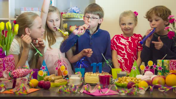 Emotional Blowing Out The Candles On The Cake