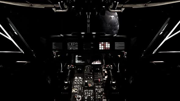 Spaceship Get Close To A Planet   Cockpit View alt