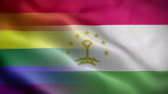 LGBT Tajikistan Flag Loop Background 4K