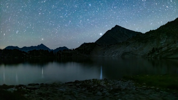 Sapphire Lake - Cecil D. Andrus-White Clouds Wilderness - Idaho - Day to Night to Day Timelapse alt