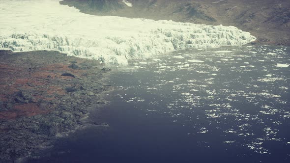 Big Glacier on the Coast of Antarctica a Sunny Summer Afternoon alt