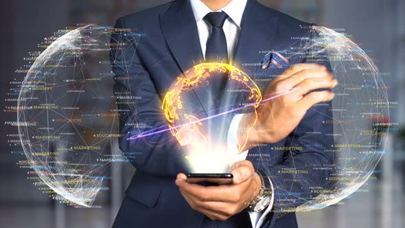 Businessman Hologram Concept Made In  Netherlands alt