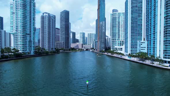 Cityscape Miami Florida United States. Touristic landmark of city. alt
