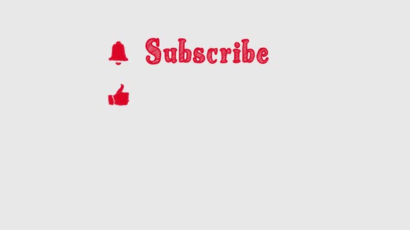 Subscribe, Like, Share And Comment Icon And Text Scribble Effect Cartoon Animation