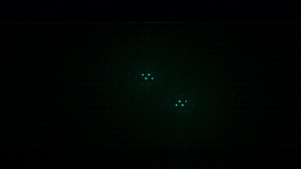 Green lights behind the wall, visualization of a building demolition alt