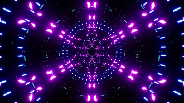 Abstract Wavy Neon Light VJ Tunnel Loop 4K 02 alt