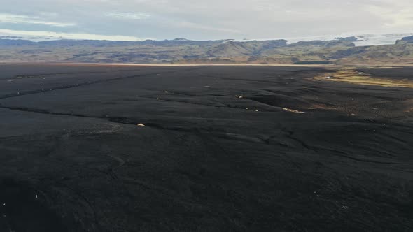 Drone Over Black Sand Landscape alt