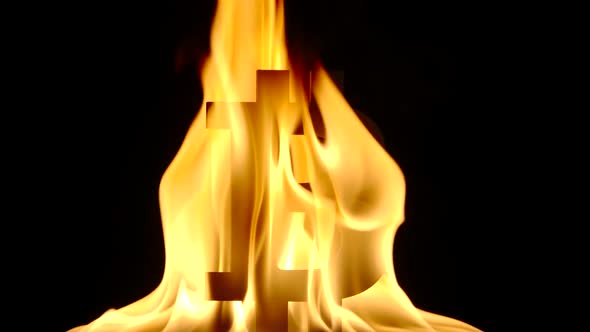 Burning Bitcoin symbol