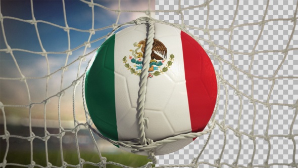 Soccer Ball Scoring Goal Day Frontal - Mexico